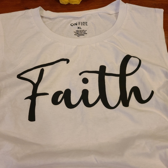 On Fire White Faith Tank Top Size XL - Picture 3 of 5